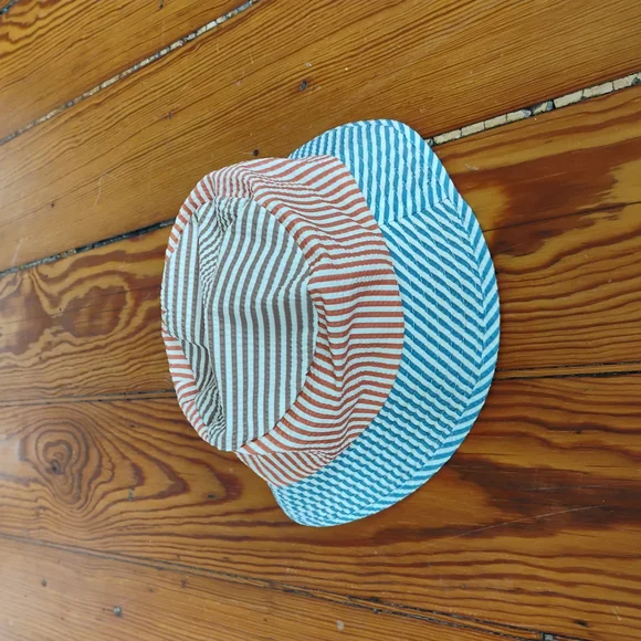 Orange and Blue Foldable Summer Hats - Picture 3 of 5